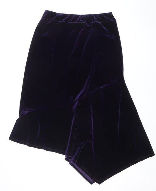 Together Women's Purple Velvet Pencil Skirt UK 16
