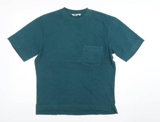 Uniqlo U Men's Green XS Crew Neck Cotton T-Shirt Short Sleeve