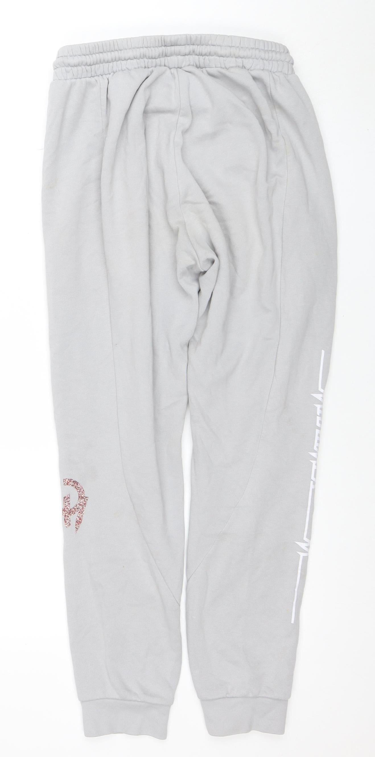 Adidas Men Grey Jogger Sweatpants M Regular Fit Cotton Blend