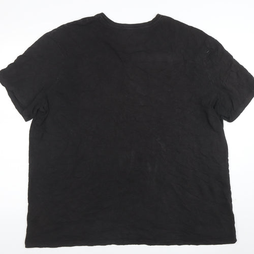Tu Men’s Black Coca-Cola Graphic T-Shirt XXXL Cotton Crew Neck