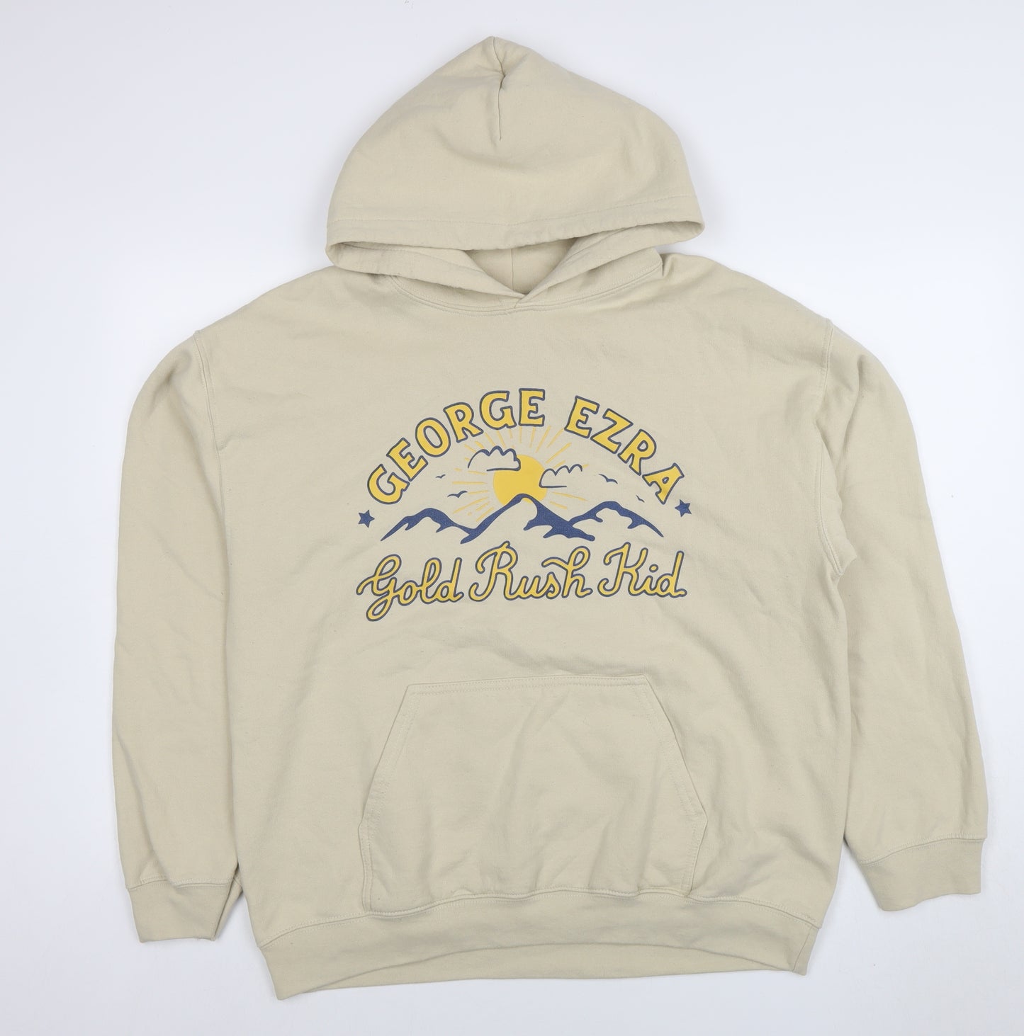 Gildan Women Beige George Ezra Gold Rush Kid Pullover Hoodie L