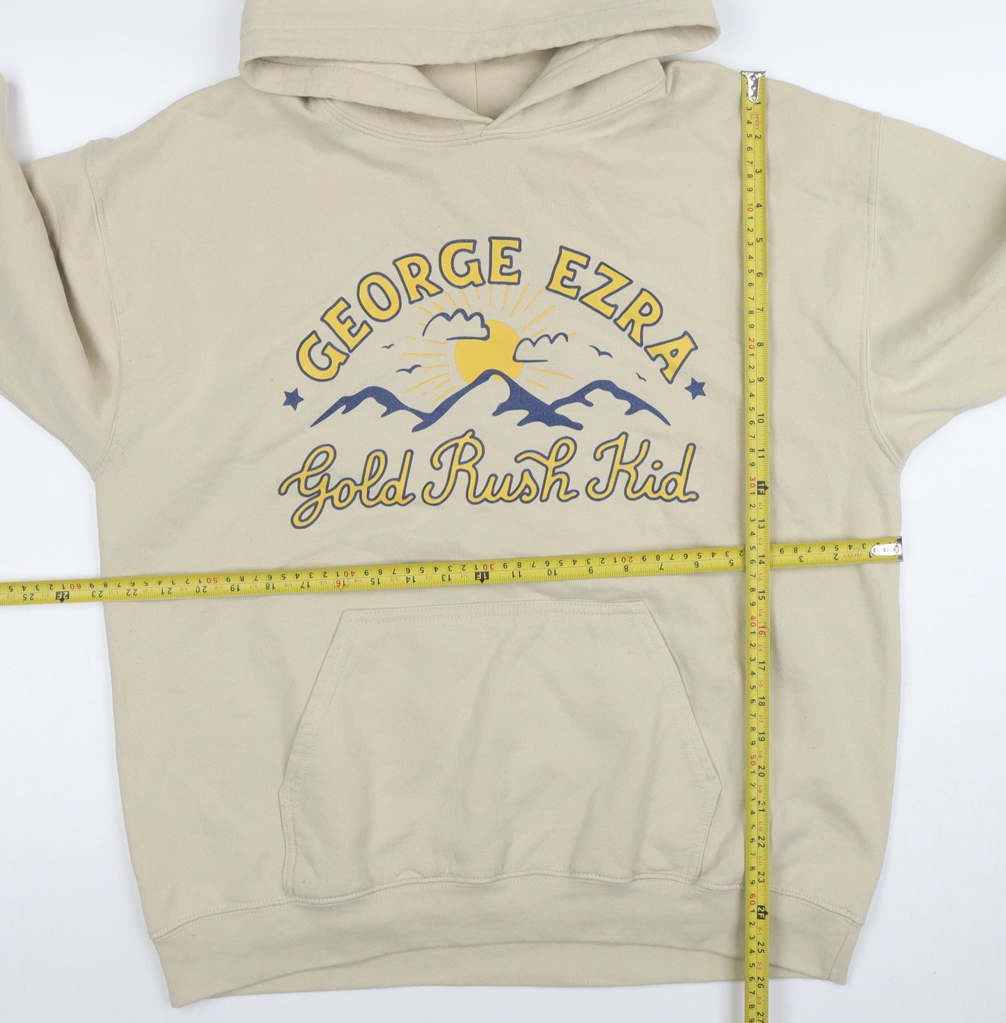 Gildan Women Beige George Ezra Gold Rush Kid Pullover Hoodie L
