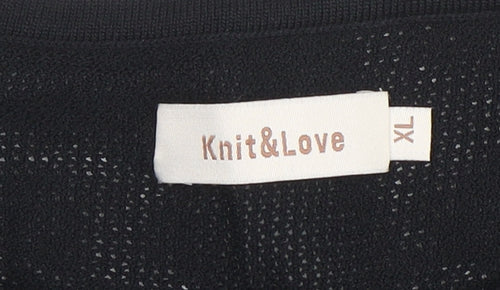 Knit & Love Womens Black XL Sleeveless Knit Tank Top