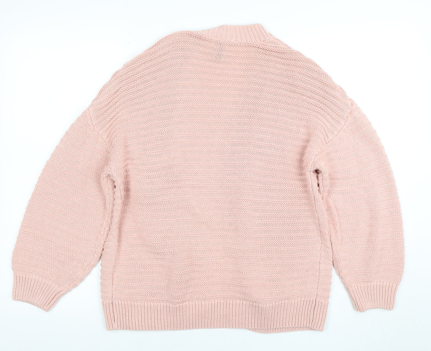 H&M Divided Women's Pink Knit Open Cardigan 2XS Lightweight Cotton Blend