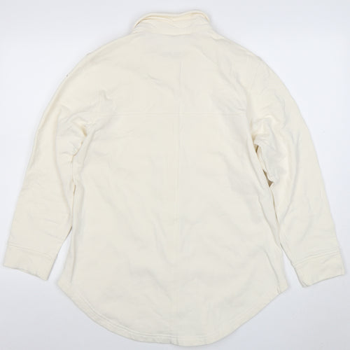John Lewis ANYDAY Men’s Ivory Long Sleeve Cotton Polo Shirt Size S