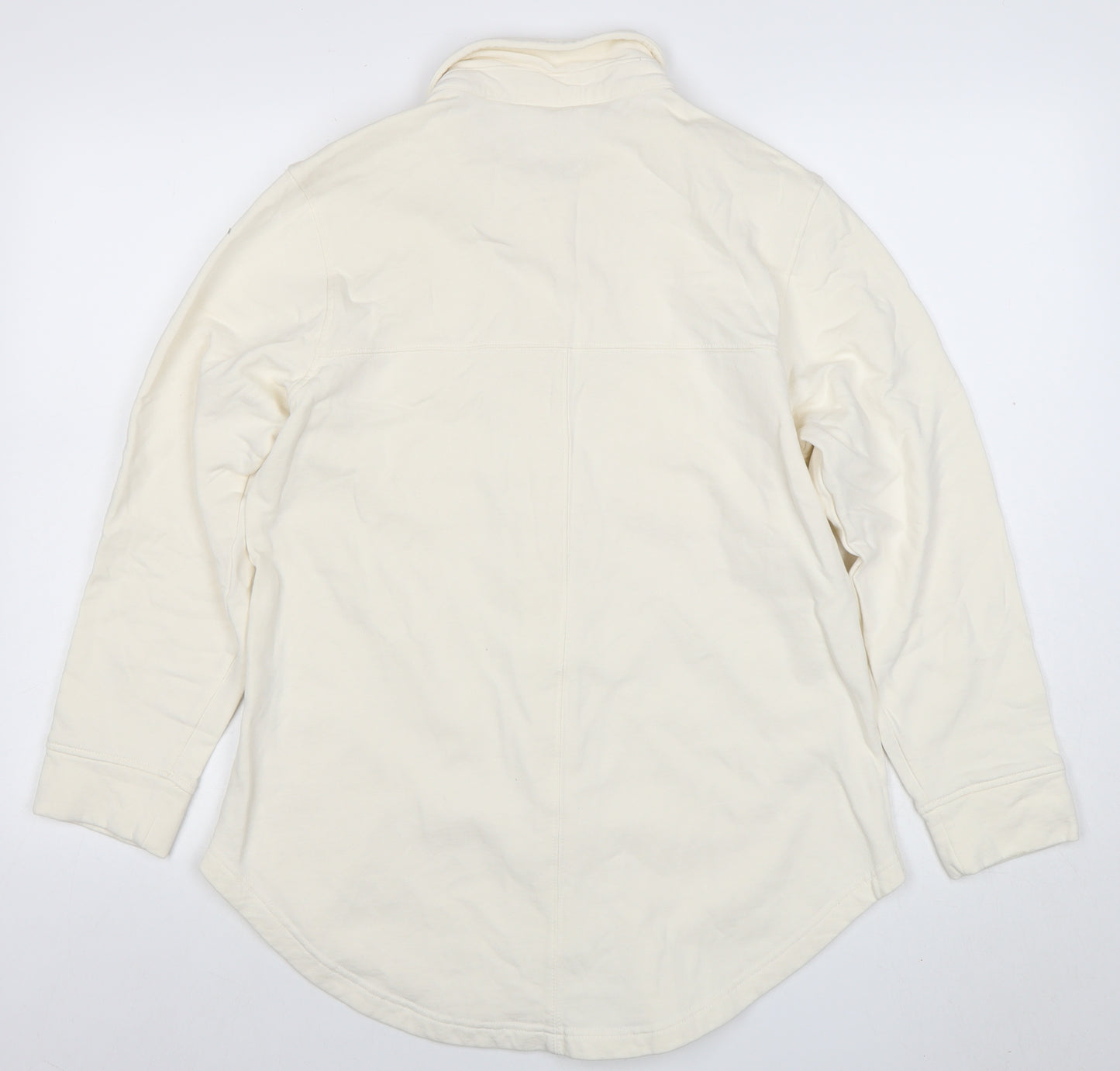 John Lewis ANYDAY Men’s Ivory Long Sleeve Cotton Polo Shirt Size S