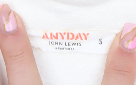 John Lewis ANYDAY Men’s Ivory Long Sleeve Cotton Polo Shirt Size S