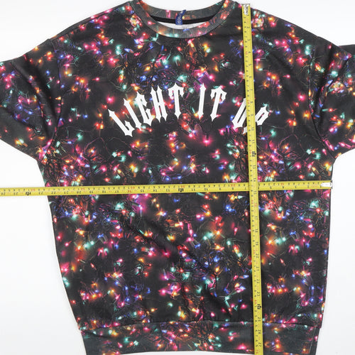 H&M Divided Men’s Multicoloured Christmas Light Crew Sweatshirt M