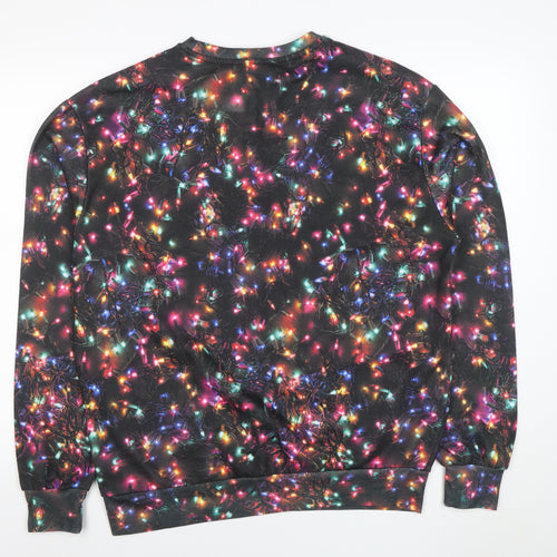 H&M Divided Men’s Multicoloured Christmas Light Crew Sweatshirt M