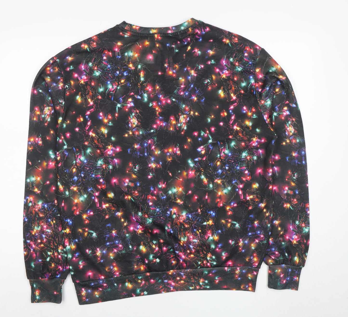 H&M Divided Men’s Multicoloured Christmas Light Crew Sweatshirt M