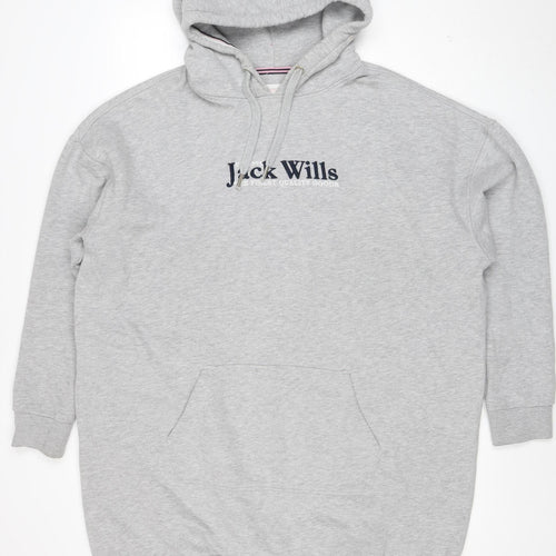 Jack Wills Womens Grey Size 12 Pullover Hoodie Sweatshirt