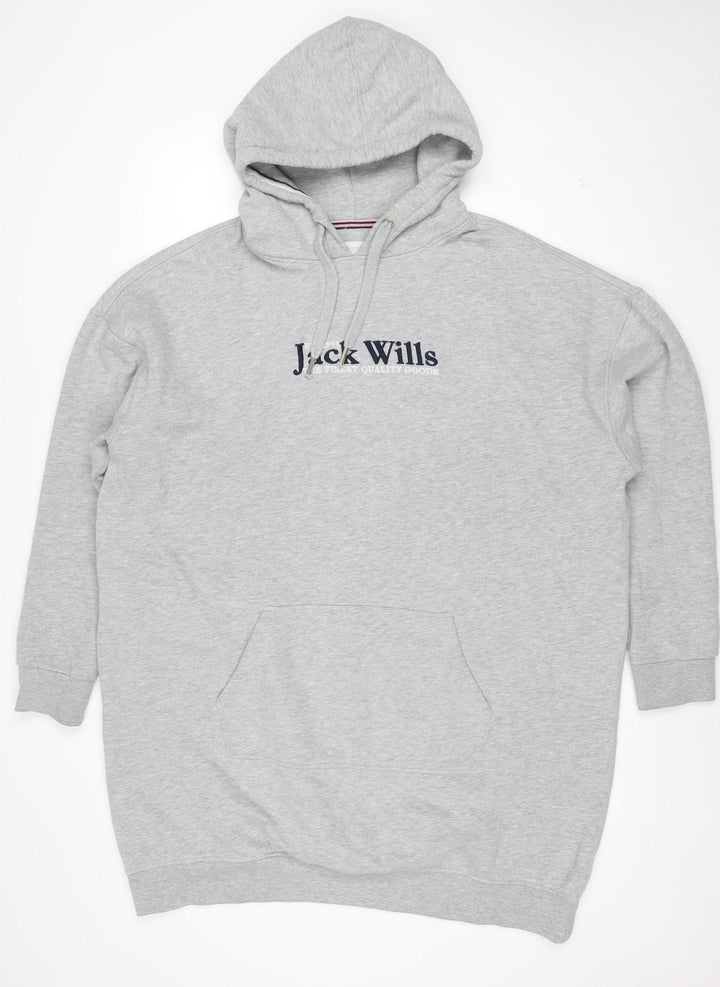 Jack Wills Womens Grey Size 12 Pullover Hoodie Sweatshirt