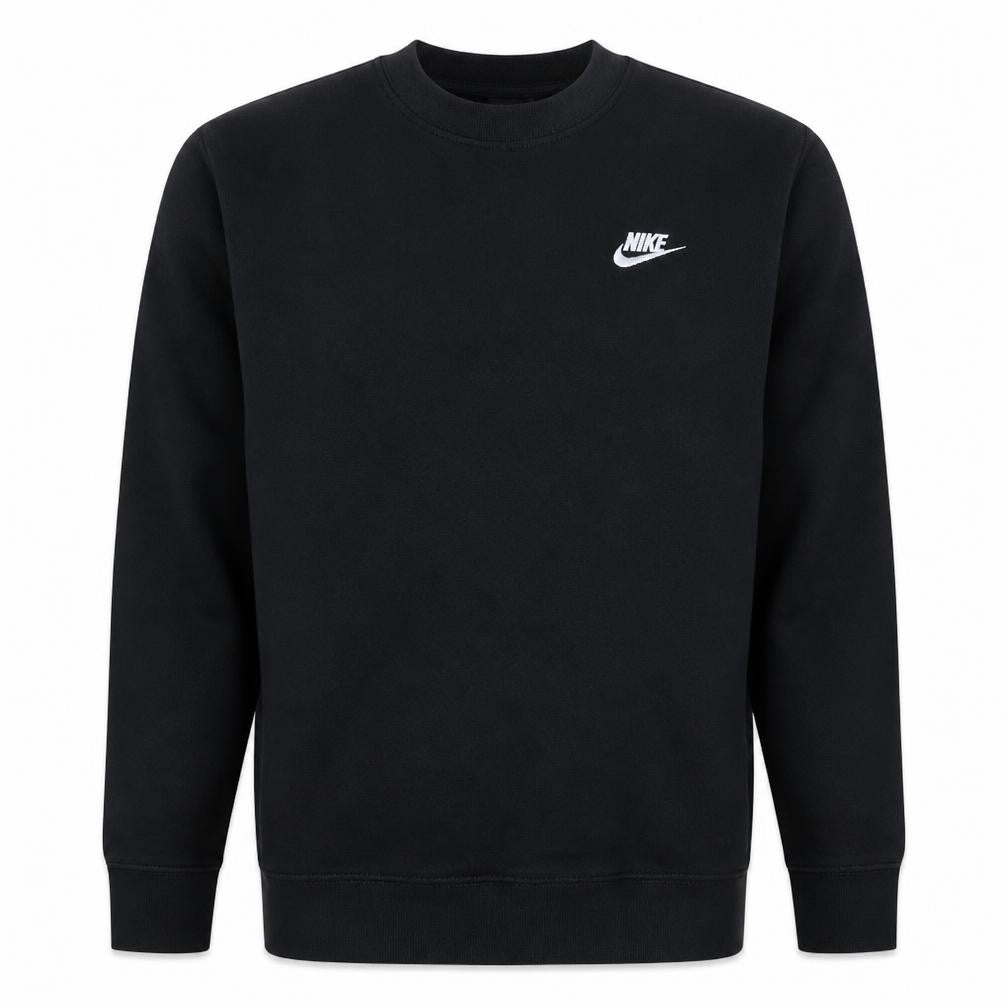 Front view of Nike Men's Black Crew Neck Pullover Sweatshirt Regular Fit M