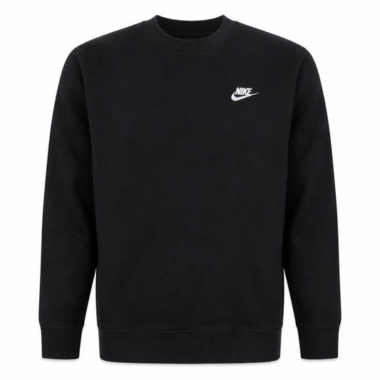 Front view of Nike Men's Black Crew Neck Pullover Sweatshirt Regular Fit M