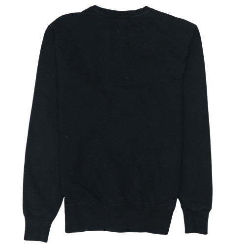 Ellesse Men's Black Small Crew Neck Logo Sweatshirt Cotton Blend