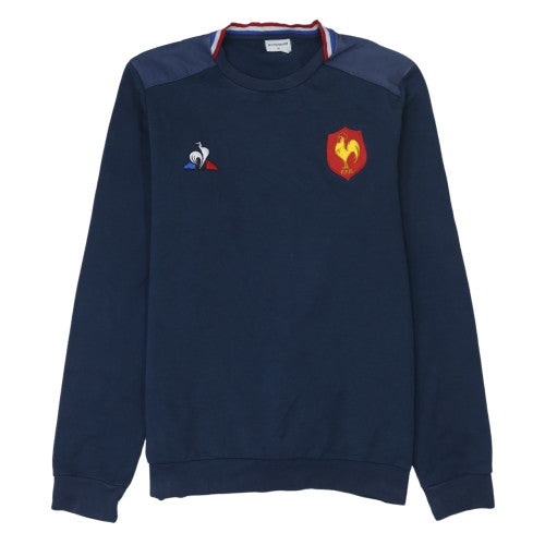 Le Coq Sportif Men's Blue Crew Neck Embroidered Rugby Sweatshirt M