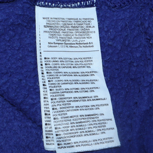 Nike Men's Blue Full Zip Hoodie L Fleece Sweatshirt