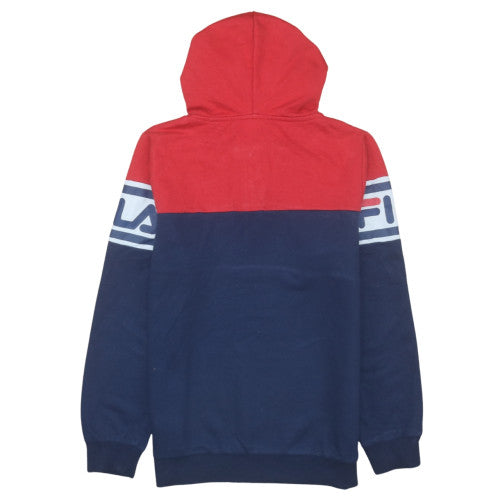 FILA Boys Blue Red 1/2 Zip Pullover Hoodie 13-15 Years Cotton Blend