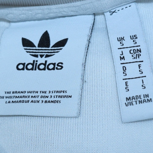 Adidas Mens White Crew Neck Pullover Sweatshirt Size S