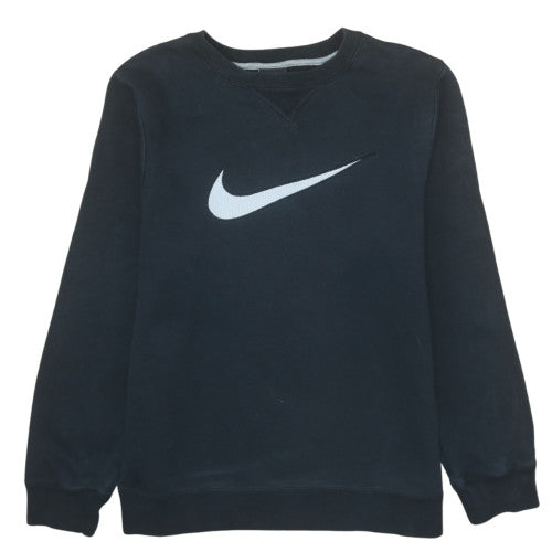 Nike Boys Black Crew Neck Sweatshirt Size 12-13 Years Classic Pullover