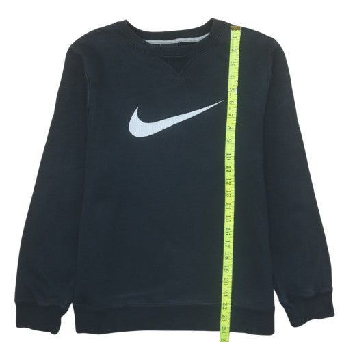Nike Boys Black Crew Neck Sweatshirt Size 12-13 Years Classic Pullover