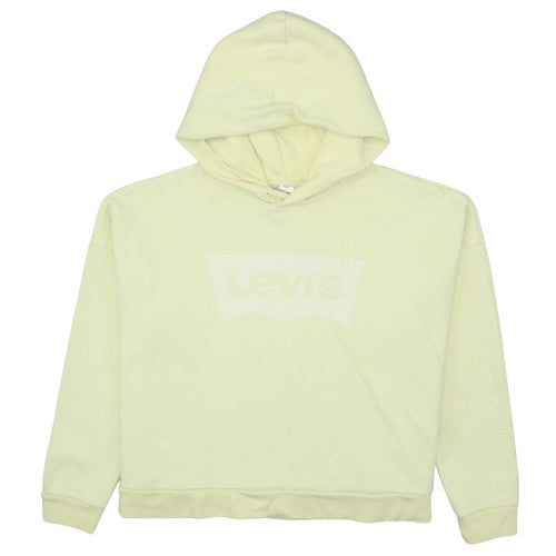 Levi's Women's Beige Pullover Hoodie L Logo Cotton Casual Sweatshirt
