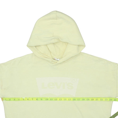 Levi's Women's Beige Pullover Hoodie L Logo Cotton Casual Sweatshirt