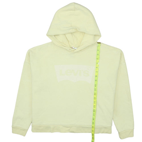 Levi's Women's Beige Pullover Hoodie L Logo Cotton Casual Sweatshirt