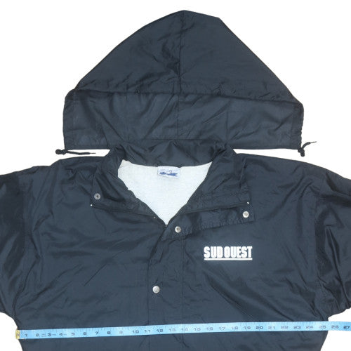 Ocean Jackets Men's Black XL Hooded Windbreaker Jacket