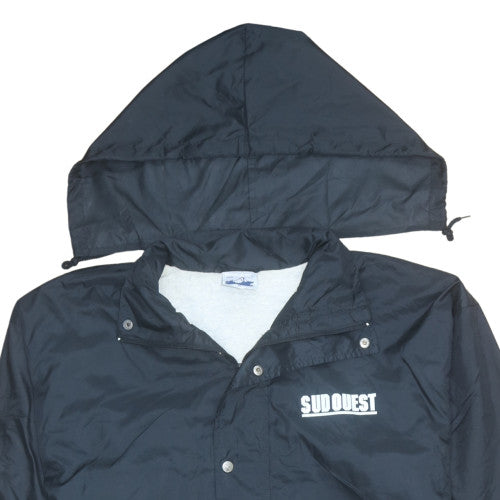 Ocean Jackets Men's Black XL Hooded Windbreaker Jacket