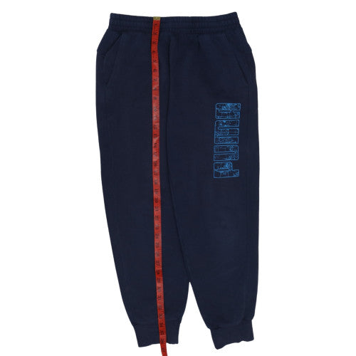 Puma Men's Blue Sweatpants M Regular Fit Elastic Waist Logo Joggers