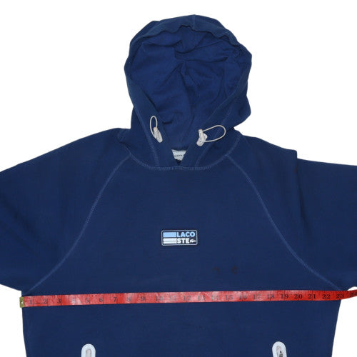 Lacoste Men's Blue Pullover Hoodie S Regular Fit Logo Zip Pocket