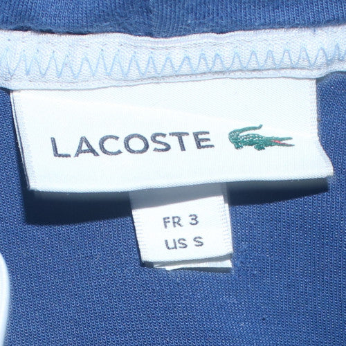 Lacoste Men's Blue Pullover Hoodie S Regular Fit Logo Zip Pocket