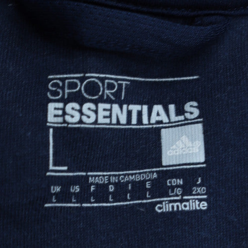 Adidas Men's Blue Full Zip Hoodie Size L Sport Essentials