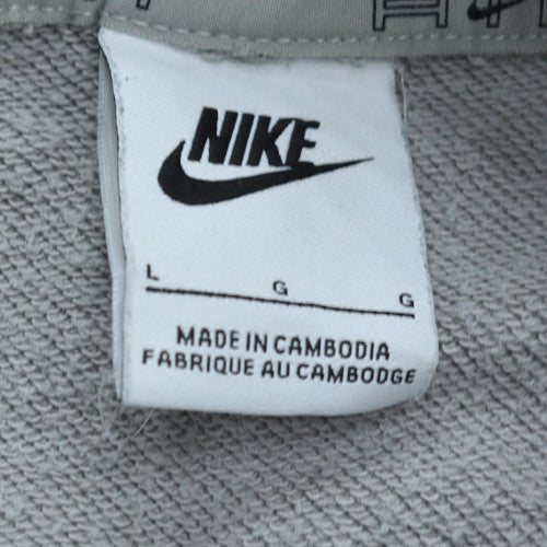 Nike Men's Grey Pullover Hoodie L Logo Fleece Sportswear