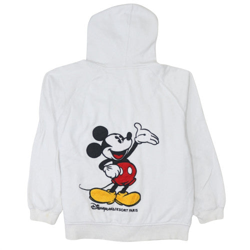 Disney Women White Mickey Full Zip Hoodie Size M Cotton Blend
