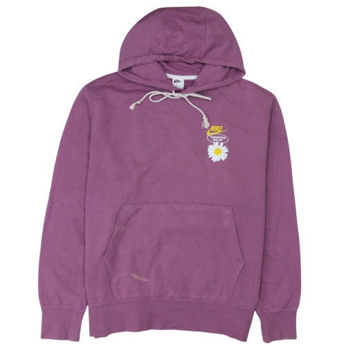 Nike Women's Purple Pullover Hoodie XL Floral Graphic Cotton Blend
