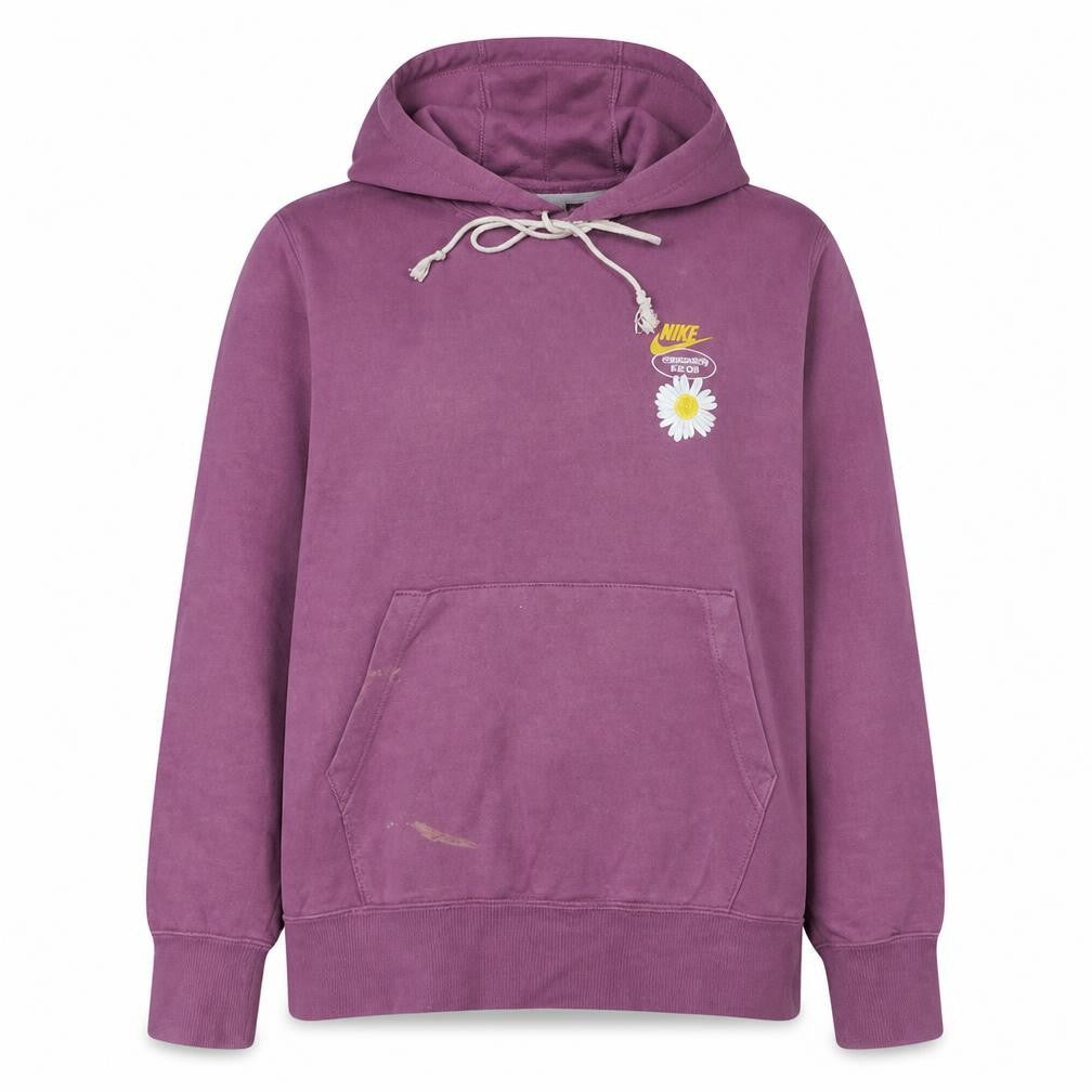 Nike Women's Purple Pullover Hoodie XL Floral Graphic Cotton Blend