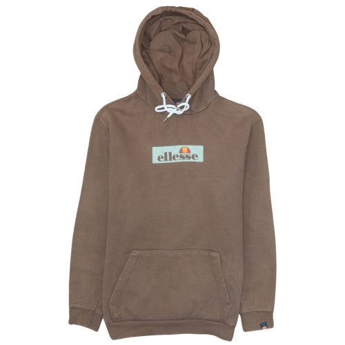Ellesse Men's Brown Pullover Hoodie S Fleece Logo Sweatshirt