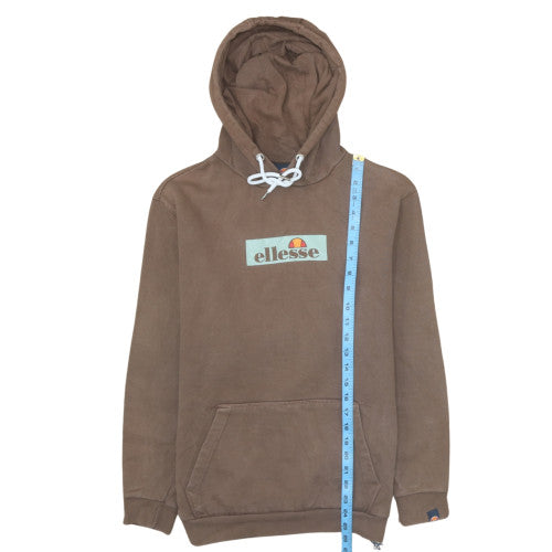 Ellesse Men's Brown Pullover Hoodie S Fleece Logo Sweatshirt