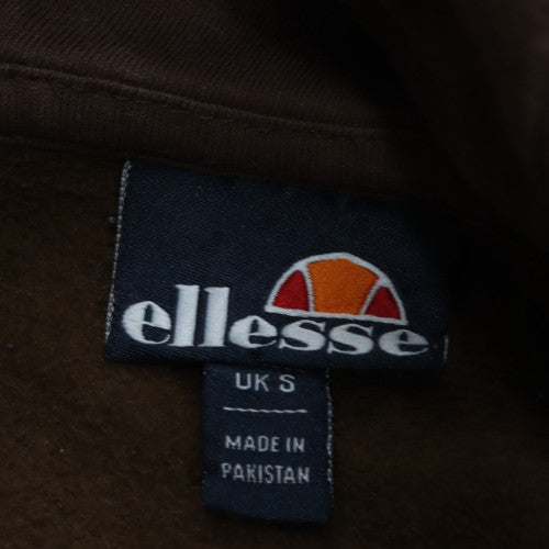 Ellesse Men's Brown Pullover Hoodie S Fleece Logo Sweatshirt