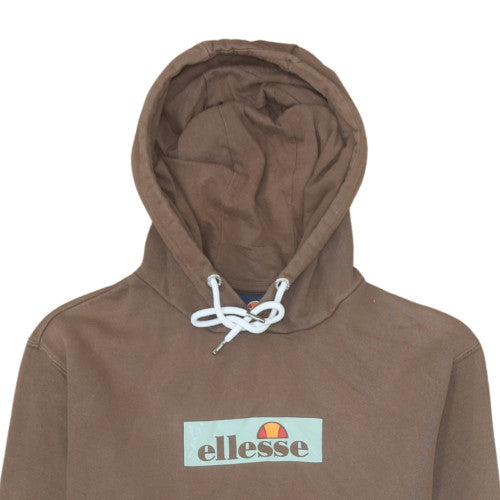 Ellesse Men's Brown Pullover Hoodie S Fleece Logo Sweatshirt