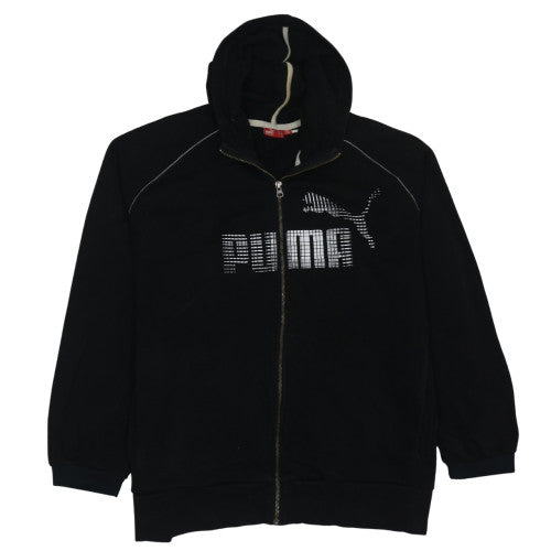Puma Men's Black XL Full Zip Hoodie with Logo Detail