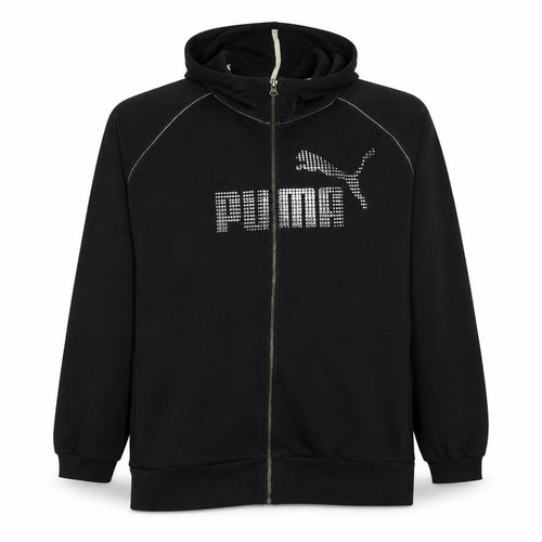 Puma Men's Black XL Full Zip Hoodie with Logo Detail