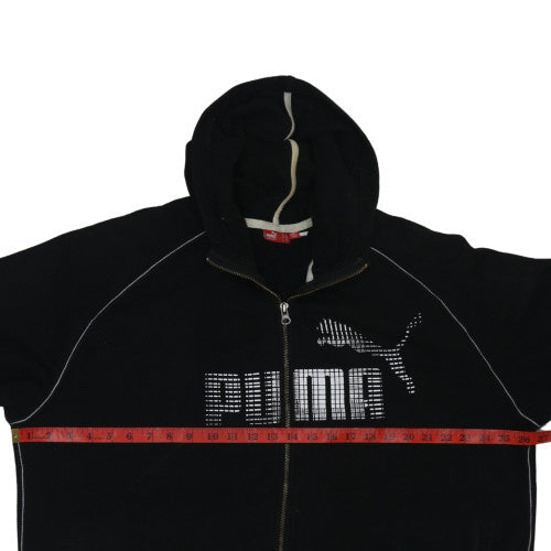 Puma Men's Black XL Full Zip Hoodie with Logo Detail