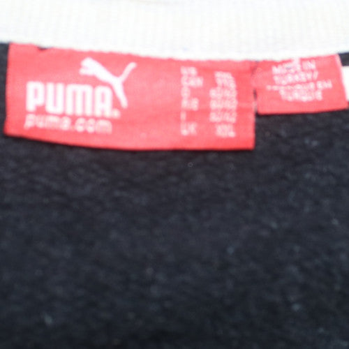 Puma Men's Black XL Full Zip Hoodie with Logo Detail
