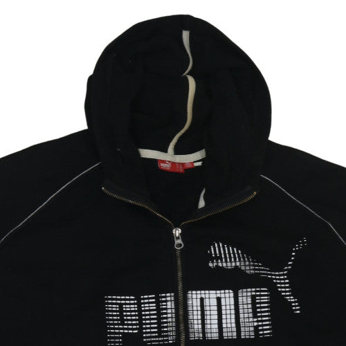 Puma Men's Black XL Full Zip Hoodie with Logo Detail