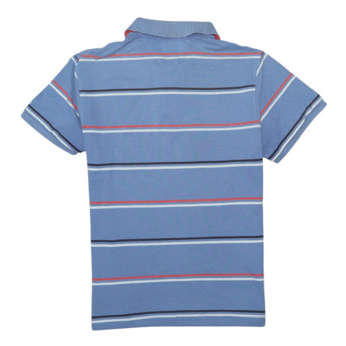 Tommy Hilfiger Men's Blue Striped Slim Fit Polo Shirt M