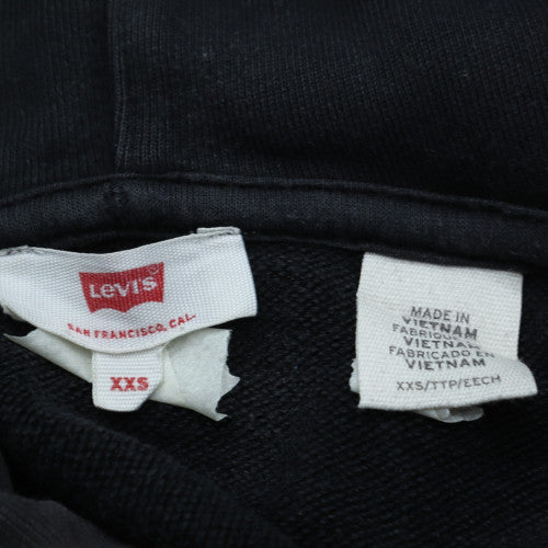 Levi's Womens Black Pullover Hoodie XXS with Logo Front