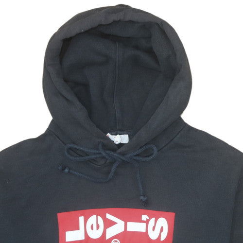 Levi's Womens Black Pullover Hoodie XXS with Logo Front